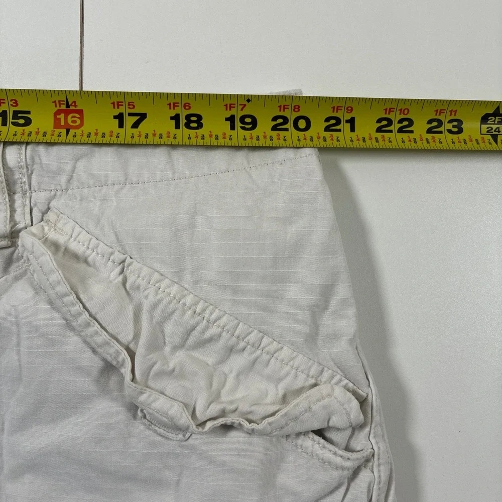 Polo Ralph Lauren Cargo Shorts 40 White Ripstop Utility Flap Pockets Military